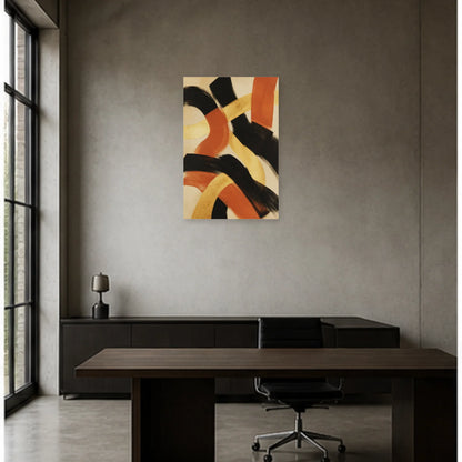 Affiche abstraite - Éclat doré dans un bureau - Art Virtuoso