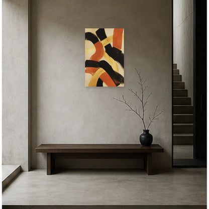 Affiche abstraite - Éclat doré dans une entrée ou un couloir - Art Virtuoso