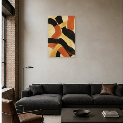 Affiche abstraite - Éclat doré dans un salon - Art Virtuoso
