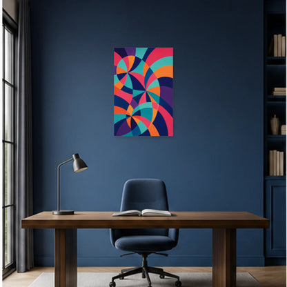 Affiche abstraite - Éclats chromatiques dans un bureau - Art Virtuoso