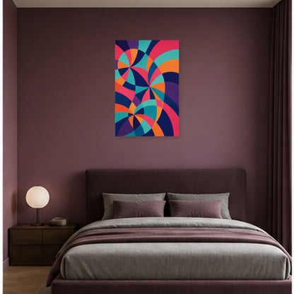 Affiche abstraite - Éclats chromatiques dans une chambre - Art Virtuoso