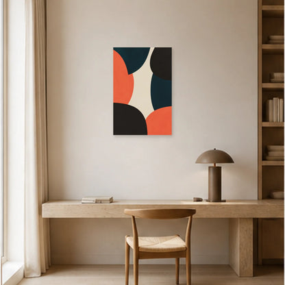 Affiche abstraite - Équilibre des formes dans un bureau - Art Virtuoso