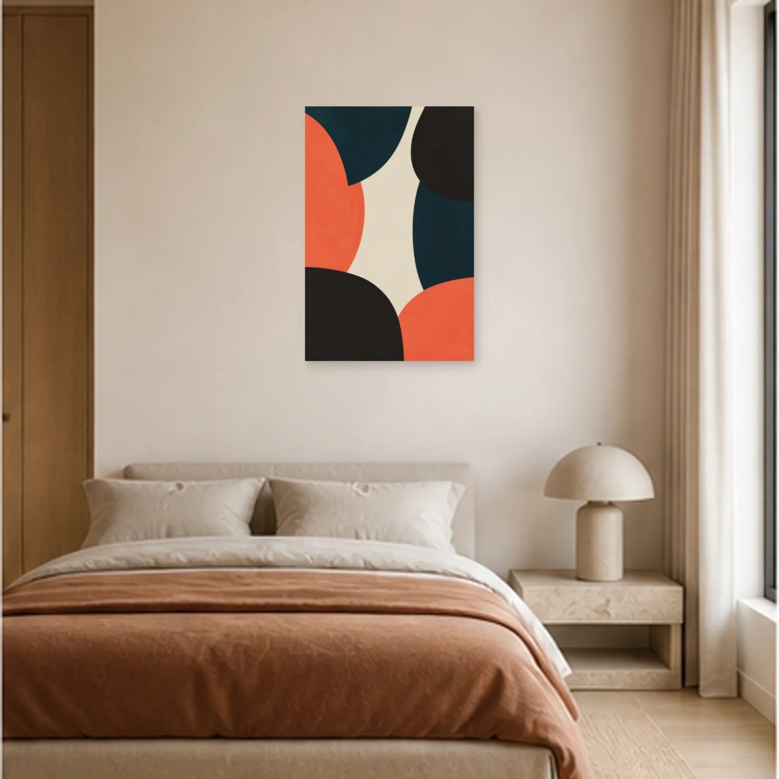 Affiche abstraite - Équilibre des formes dans une chambre - Art Virtuoso
