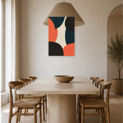 Affiche abstraite - Équilibre des formes dans une salle à manger - Art Virtuoso