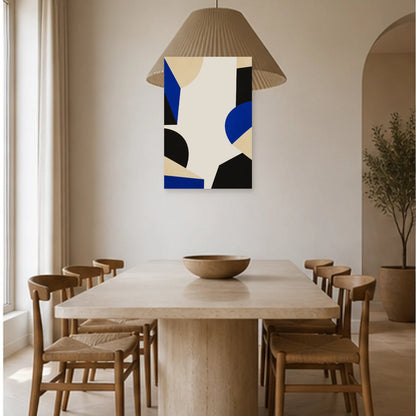 Affiche abstraite - Espace négatif dans une salle à manger - Art Virtuoso