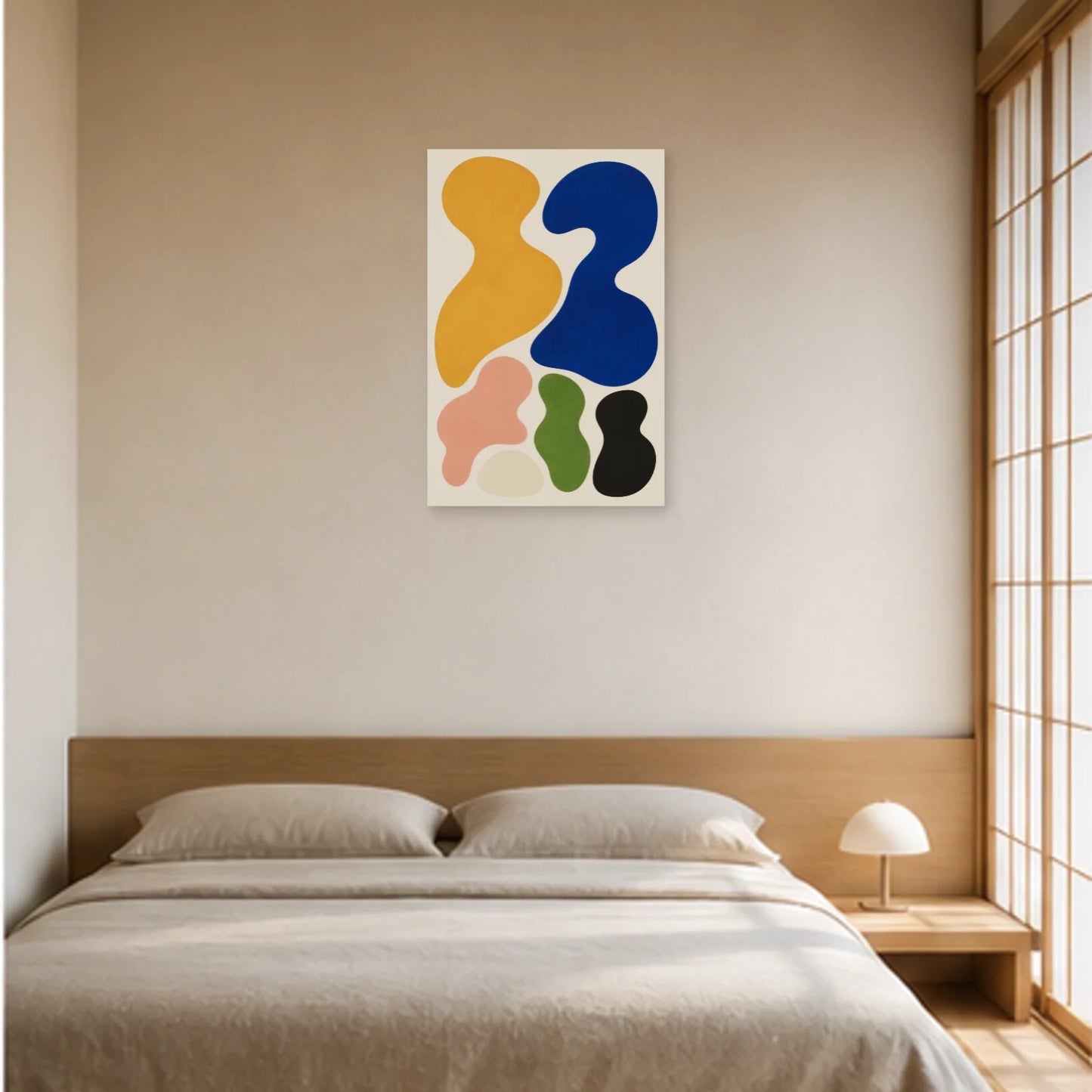 Affiche abstraite - Famille biomorphique dans une chambre - Art Virtuoso