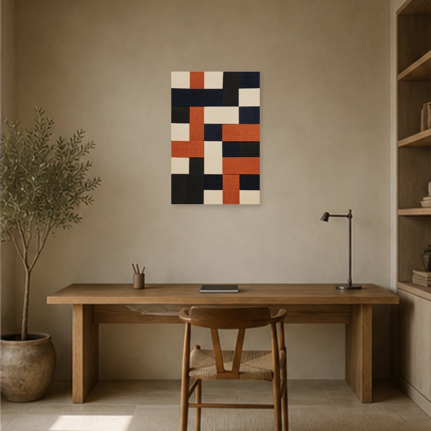 Affiche abstraite - Fibres textiles dans un bureau - Art Virtuoso