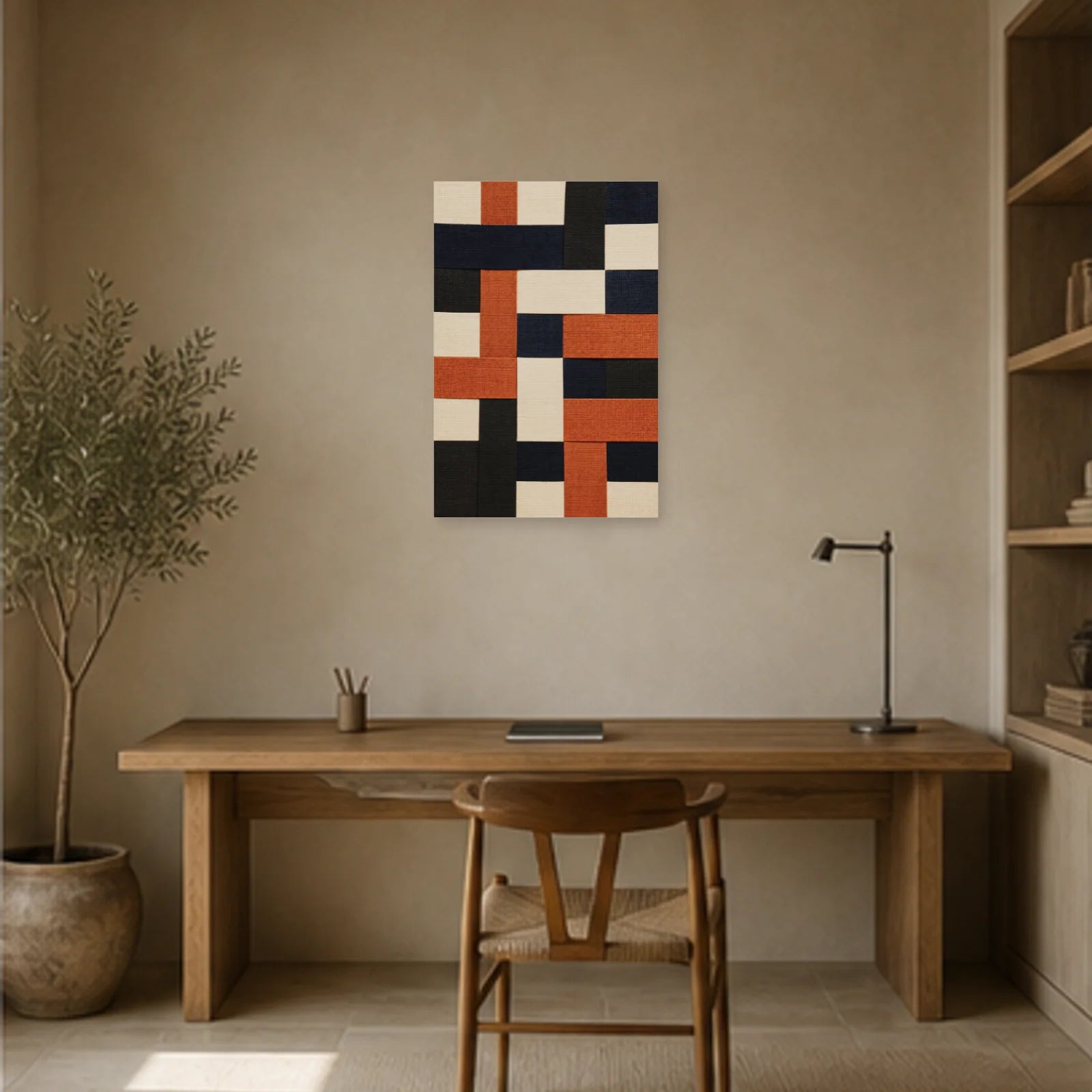 Affiche abstraite - Fibres textiles dans un bureau - Art Virtuoso