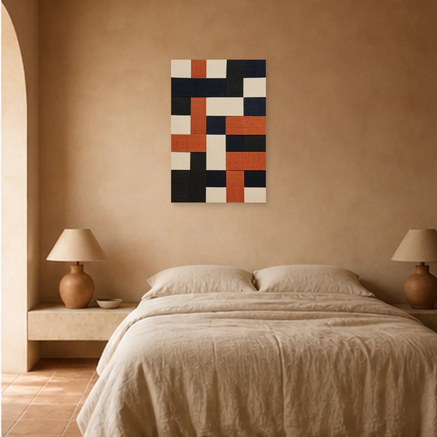 Affiche abstraite - Fibres textiles dans une chambre - Art Virtuoso