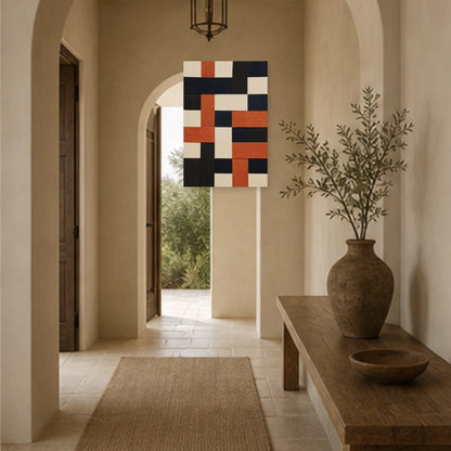 Affiche abstraite - Fibres textiles dans une entrée ou un couloir - Art Virtuoso
