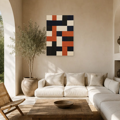 Affiche abstraite - Fibres textiles dans un salon - Art Virtuoso