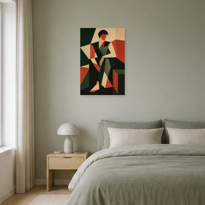 Affiche abstraite - Figure assise dans une chambre - Art Virtuoso