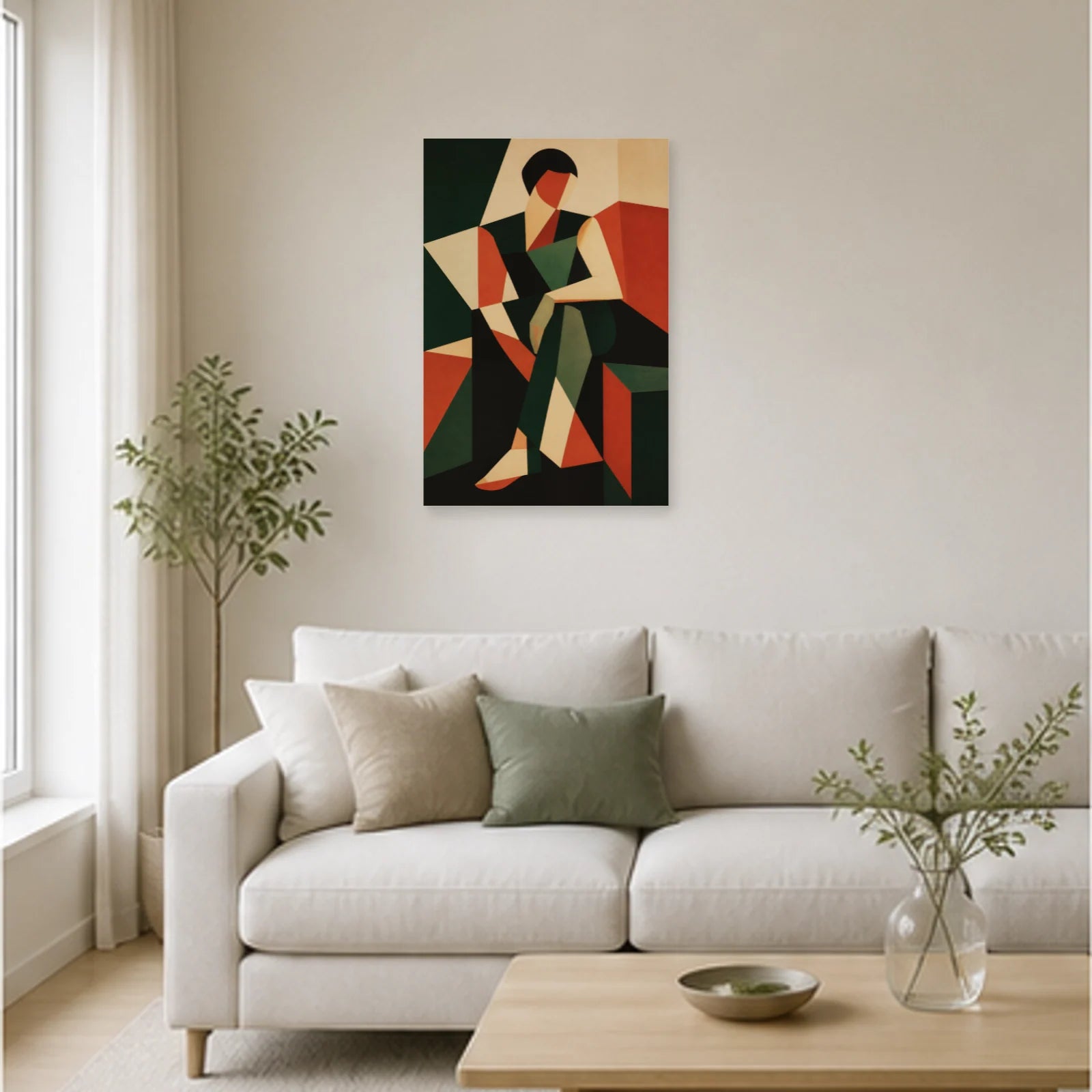 Affiche abstraite - Figure assise dans un salon - Art Virtuoso