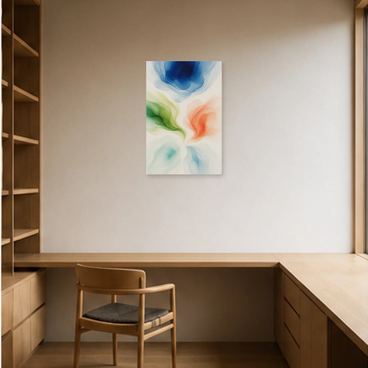 Affiche abstraite - Floraison d’eau dans un bureau - Art Virtuoso