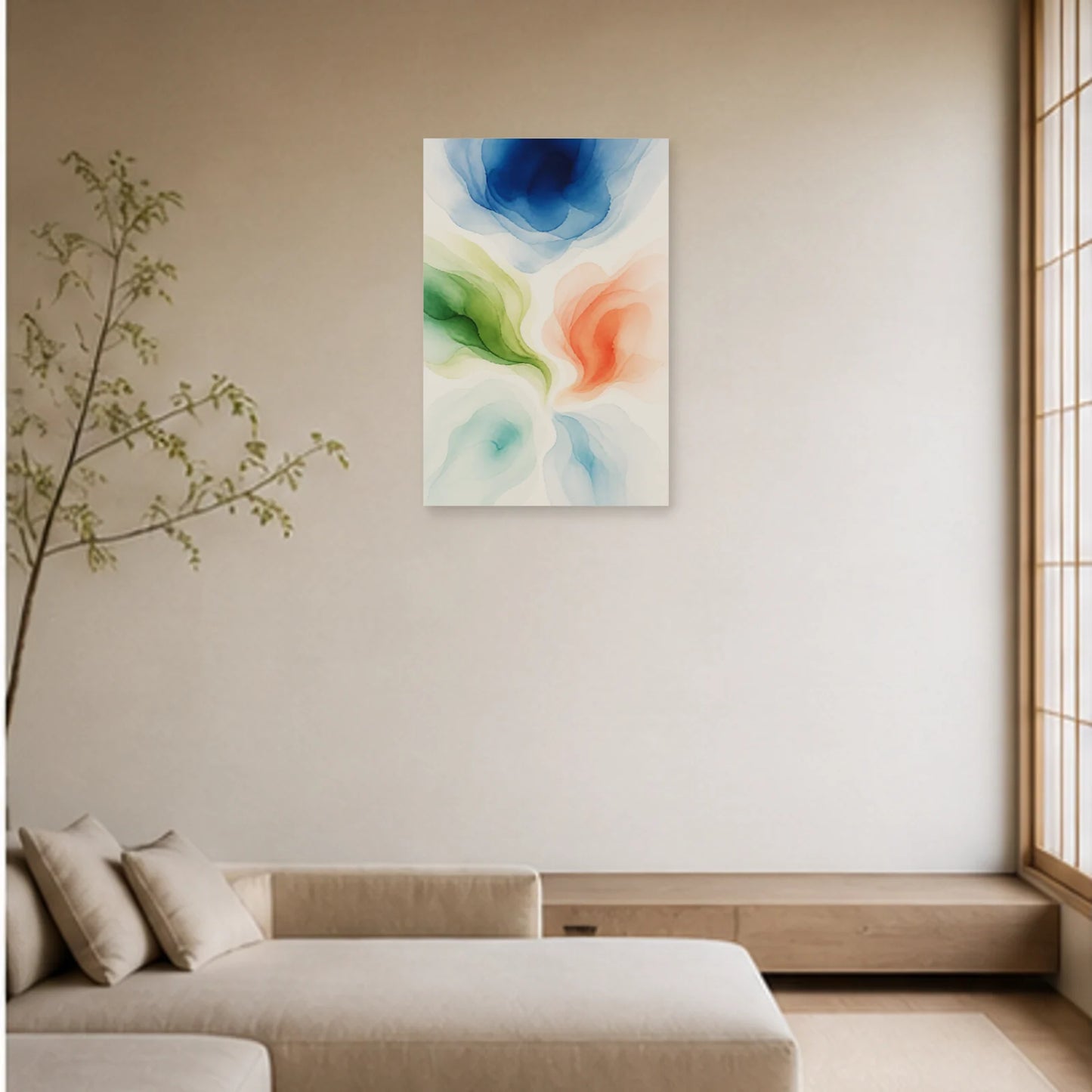 Affiche abstraite - Floraison d’eau dans un salon - Art Virtuoso