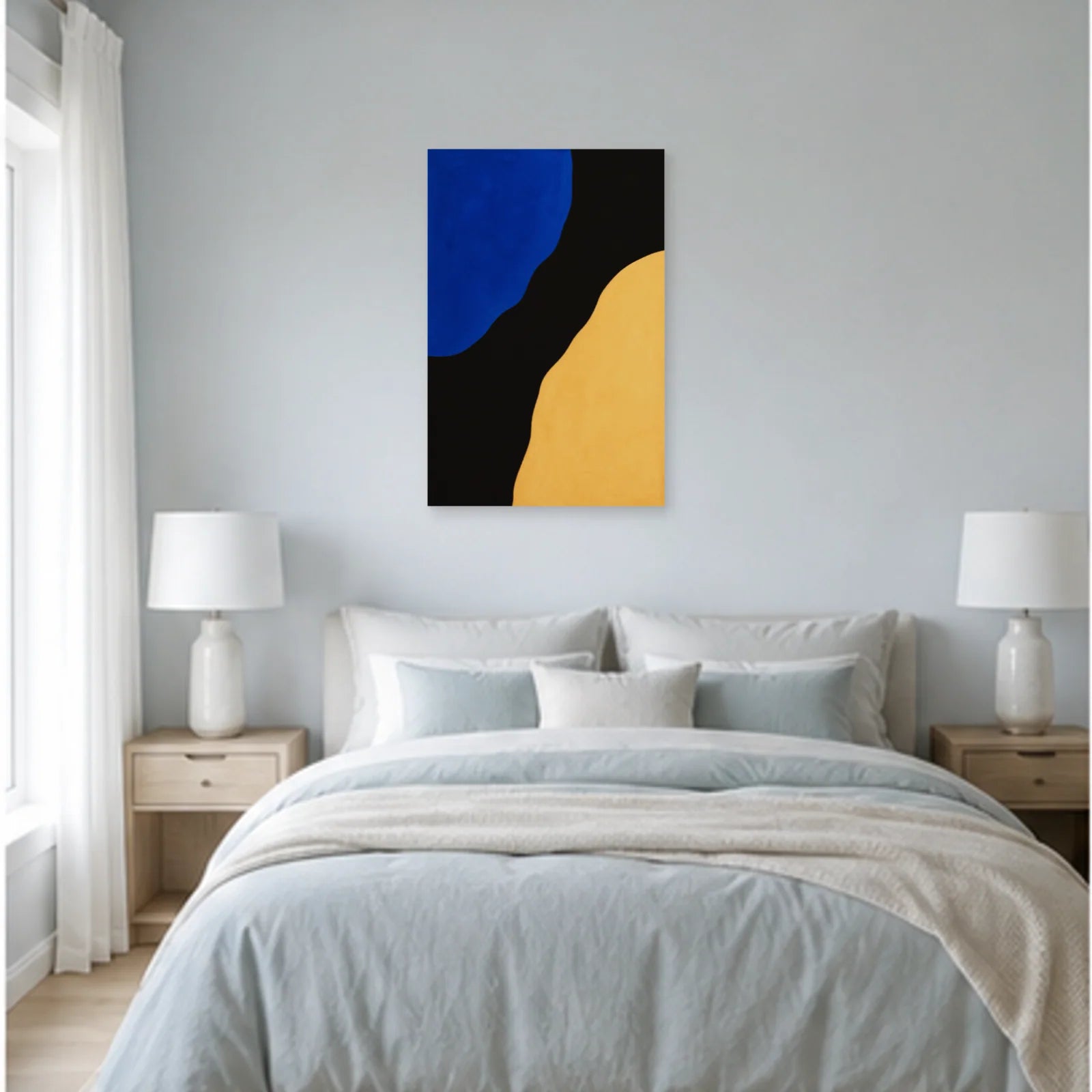 Affiche abstraite - Fond noir lumineux dans une chambre - Art Virtuoso