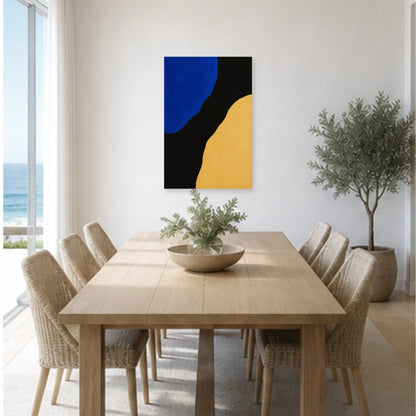 Affiche abstraite - Fond noir lumineux dans une salle à manger - Art Virtuoso