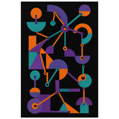 Affiche abstraite - Formes articulées, abstraction geometrique articulee verticale, format 40 × 60 cm