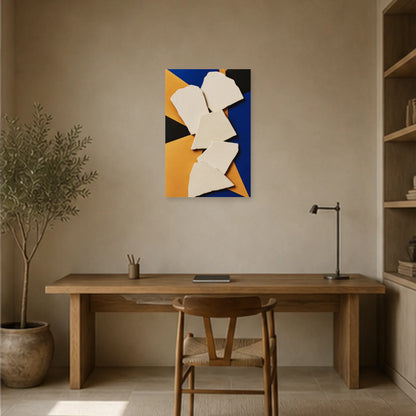 Affiche abstraite - Fragments de plâtre dans un bureau - Art Virtuoso