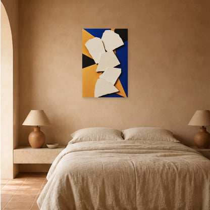 Affiche abstraite - Fragments de plâtre dans une chambre - Art Virtuoso