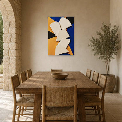 Affiche abstraite - Fragments de plâtre dans une salle à manger - Art Virtuoso