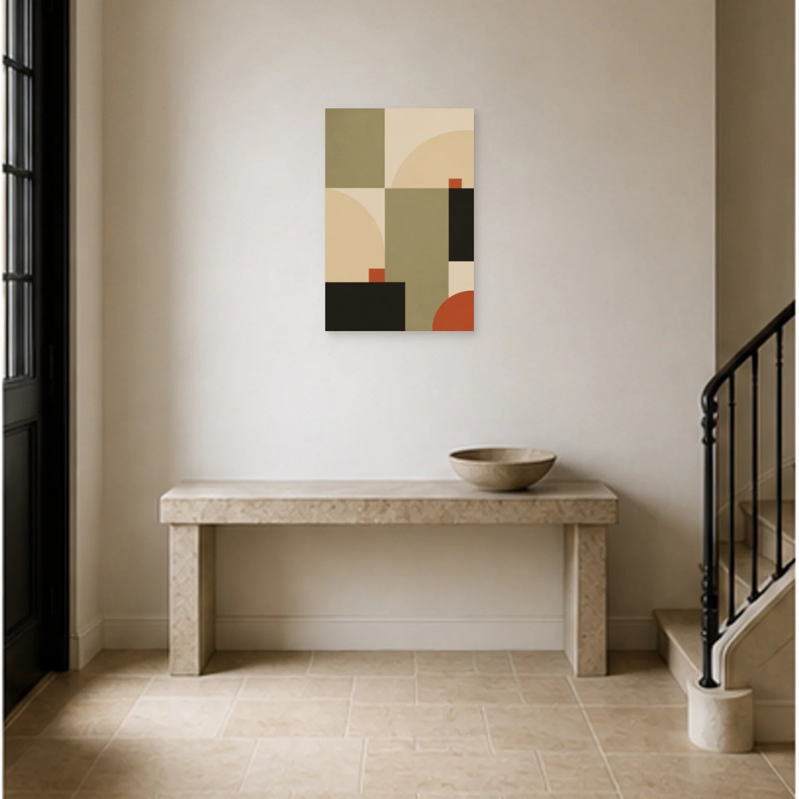 Affiche abstraite - Géométrie scandinave dans une entrée ou un couloir - Art Virtuoso