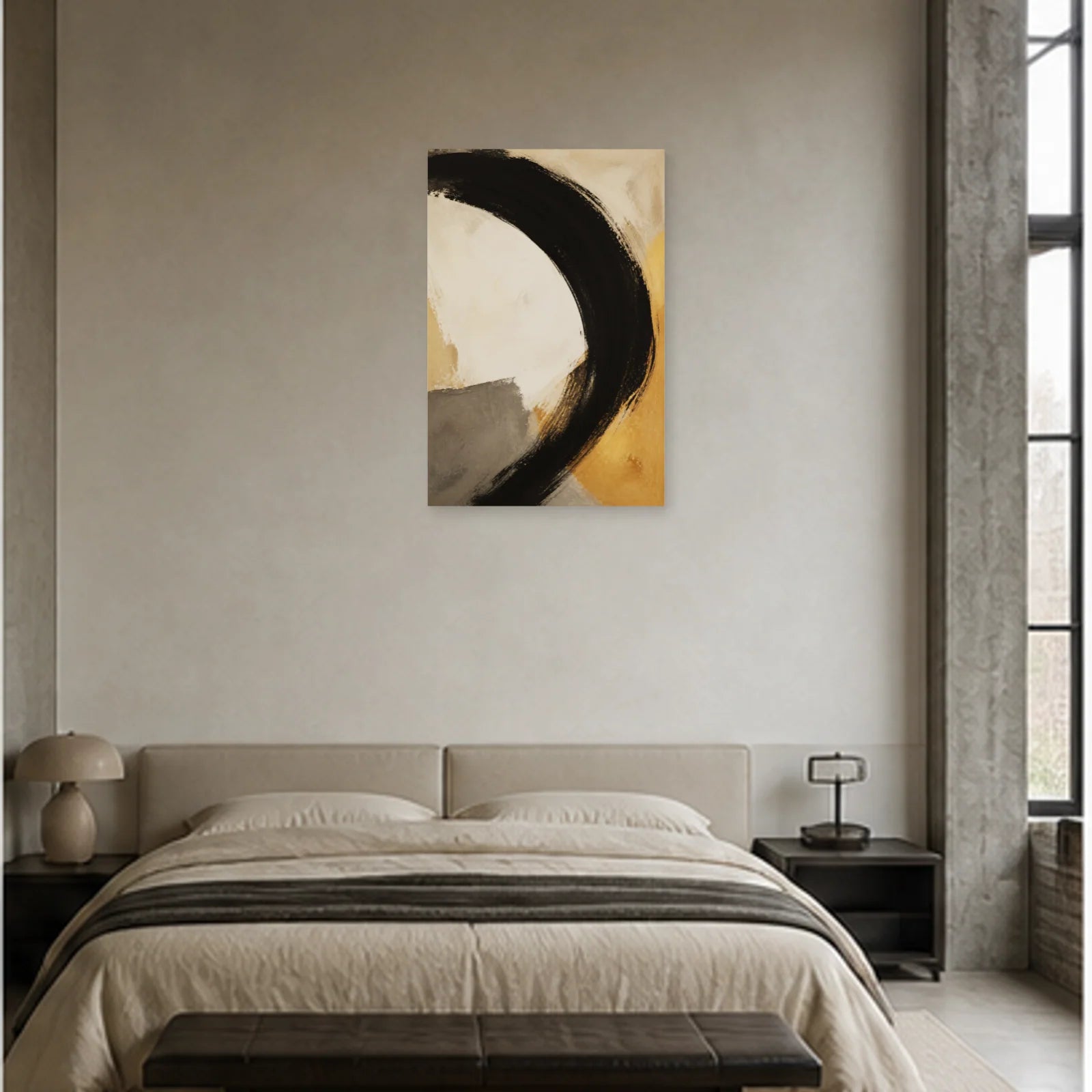 Affiche abstraite - Grand geste noir dans une chambre - Art Virtuoso