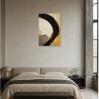 Affiche abstraite - Grand geste noir dans une chambre - Art Virtuoso