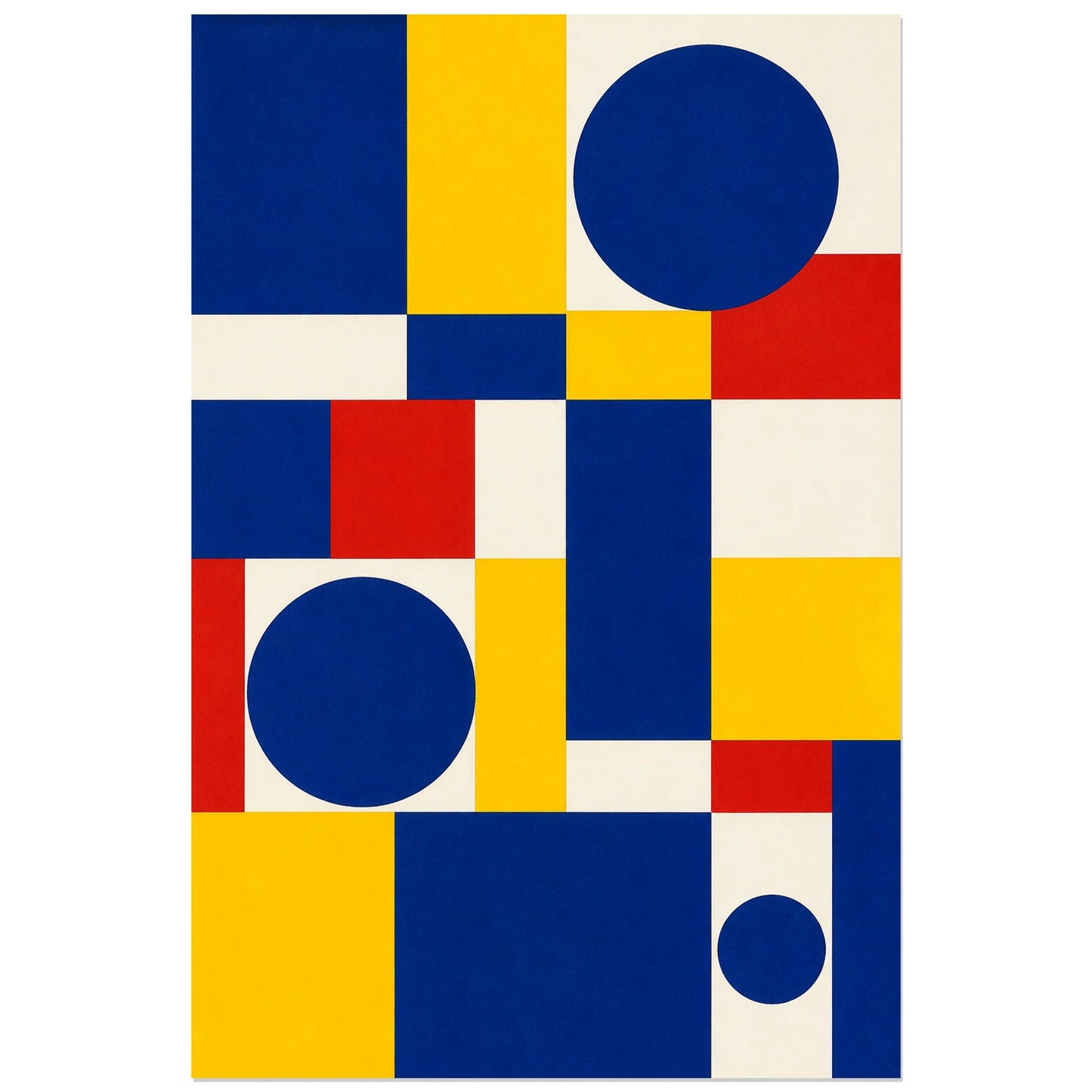 Affiche abstraite - Grille cobalt, grille moderniste bauhaus verticale, format 60 × 90 cm