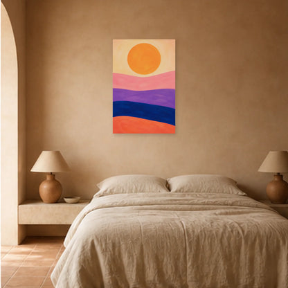 Affiche abstraite - Horizon solaire dans une chambre - Art Virtuoso