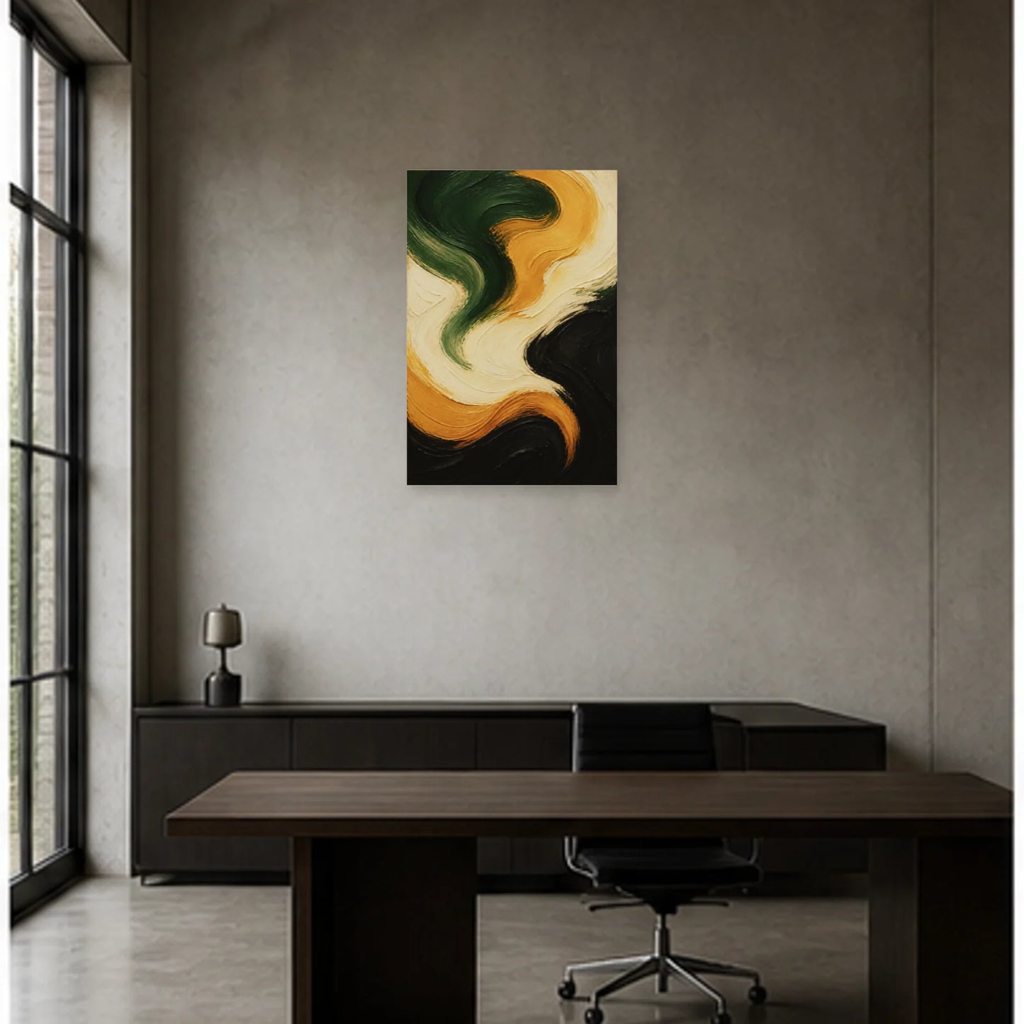 Affiche abstraite - Huile en mouvement dans un bureau - Art Virtuoso