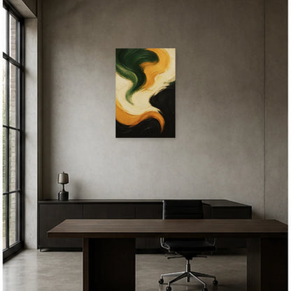 Affiche abstraite - Huile en mouvement dans un bureau - Art Virtuoso