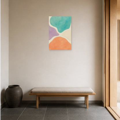 Affiche abstraite - Îles souples dans une entrée ou un couloir - Art Virtuoso