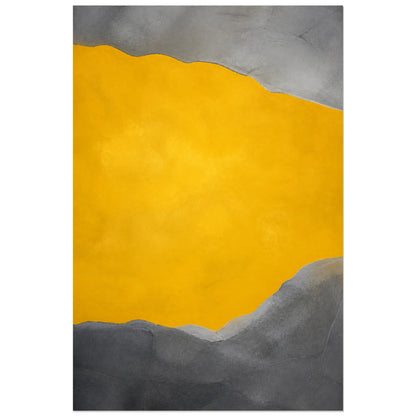 Affiche abstraite - Jaune et gris, champs de couleur mineraux verticale, format 30 × 45 cm