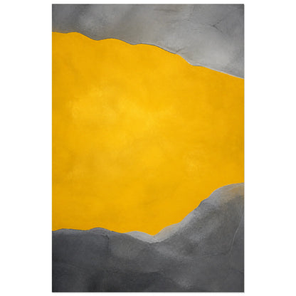Affiche abstraite - Jaune et gris, champs de couleur mineraux verticale, format 60 × 90 cm