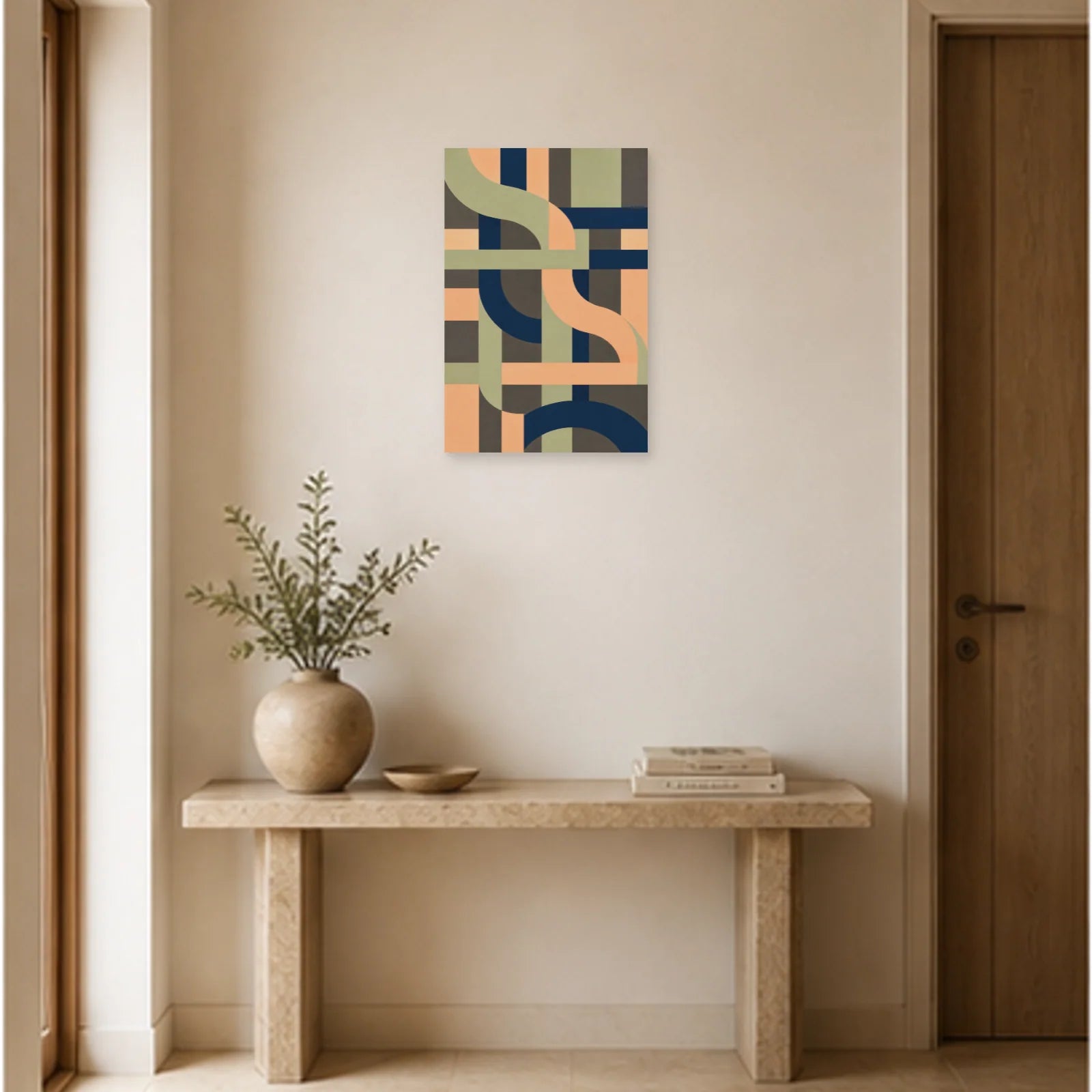Affiche abstraite - Lignes tissées dans une entrée ou un couloir - Art Virtuoso