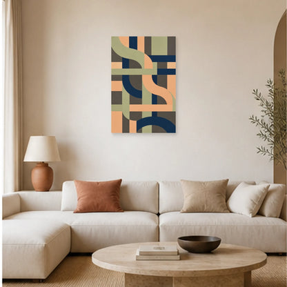 Affiche abstraite - Lignes tissées dans un salon - Art Virtuoso