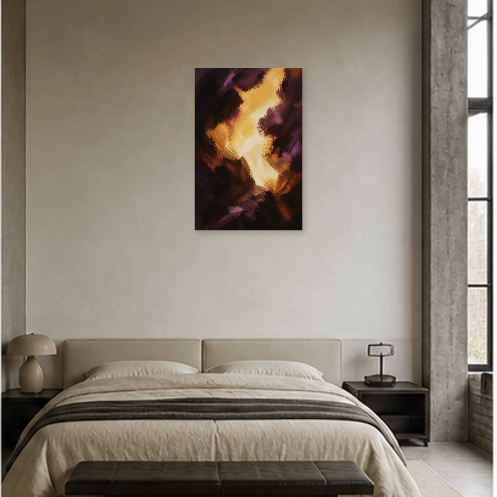 Affiche abstraite - Lumière dans la matière dans une chambre - Art Virtuoso