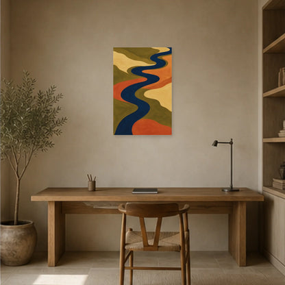 Affiche abstraite - Méandre aérien dans un bureau - Art Virtuoso