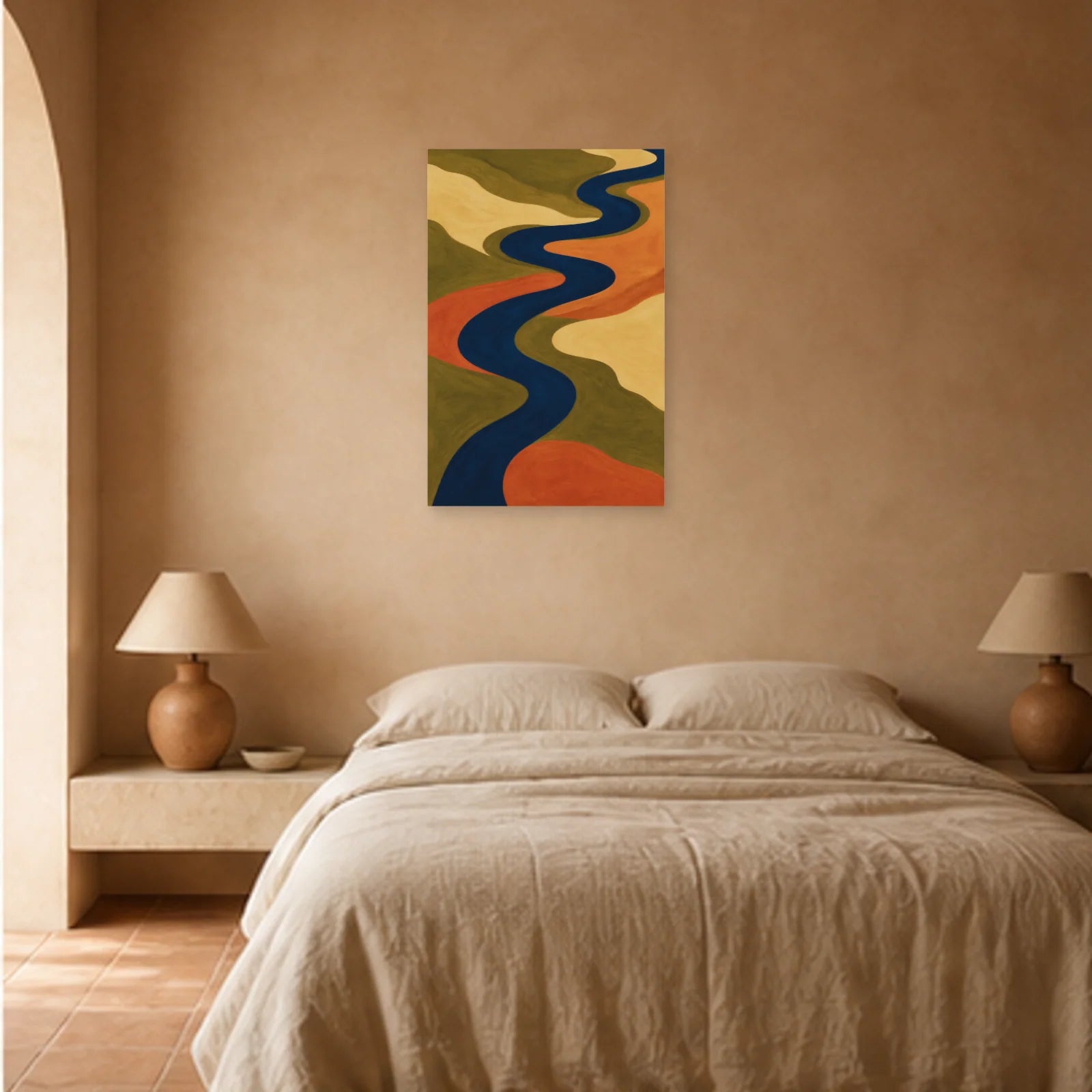 Affiche abstraite - Méandre aérien dans une chambre - Art Virtuoso