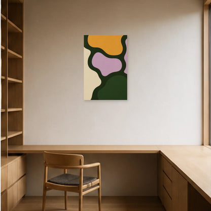 Affiche abstraite - Méandres organiques dans un bureau - Art Virtuoso