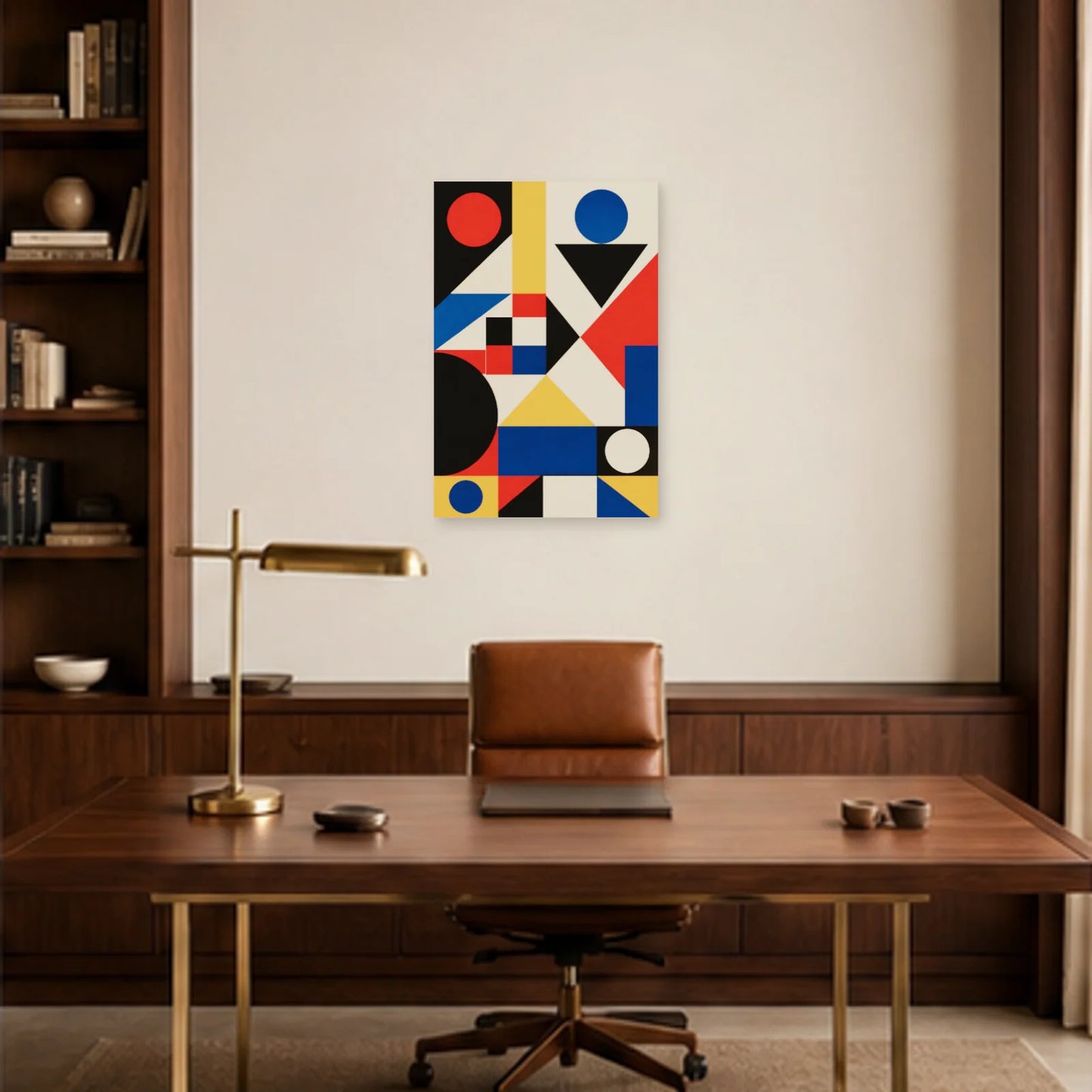 Affiche abstraite - Modules primaires dans un bureau - Art Virtuoso