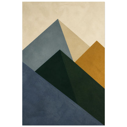 Affiche abstraite - Montagnes en plans, paysage abstrait geometrique verticale, format 40 × 60 cm