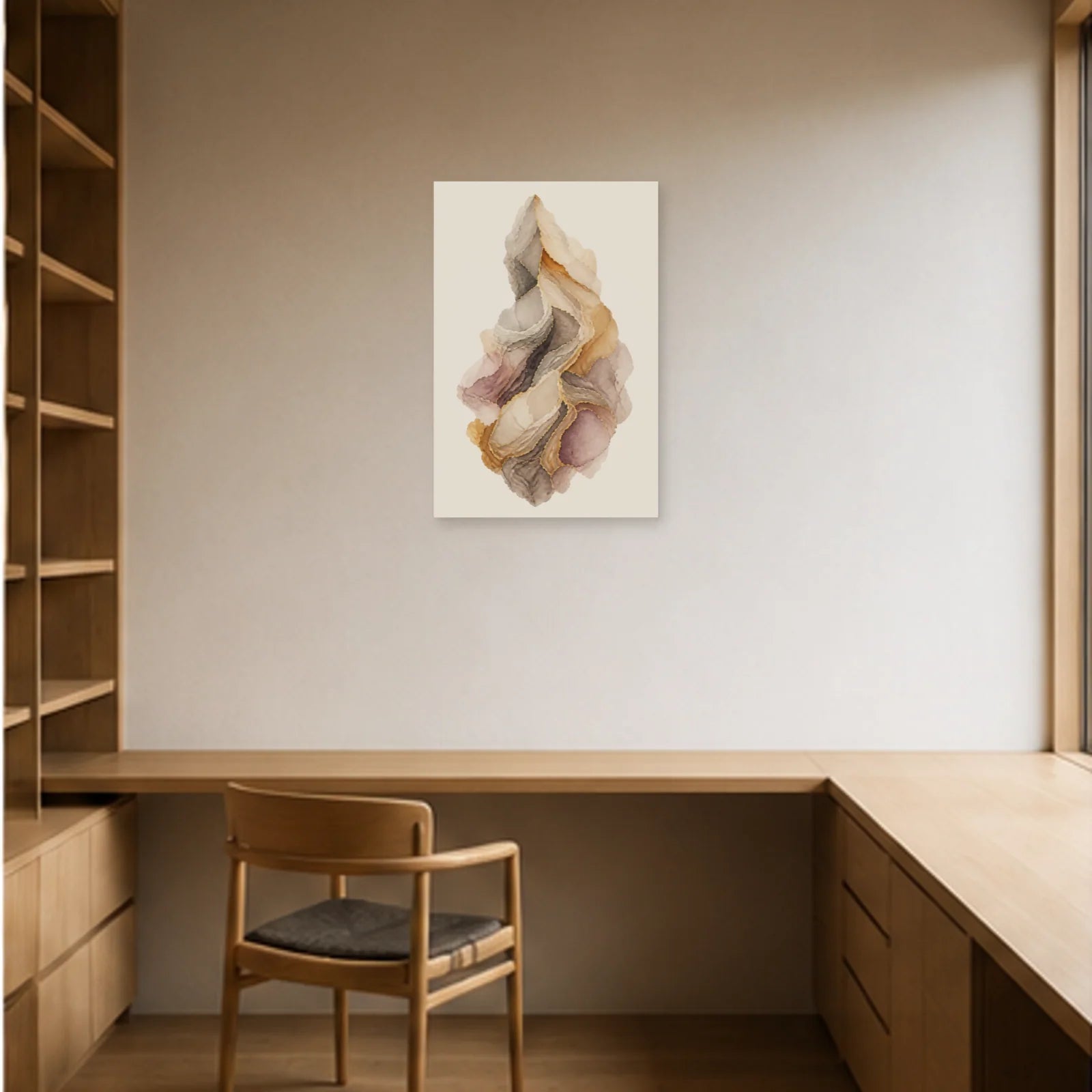 Affiche abstraite - Nuage minéral dans un bureau - Art Virtuoso