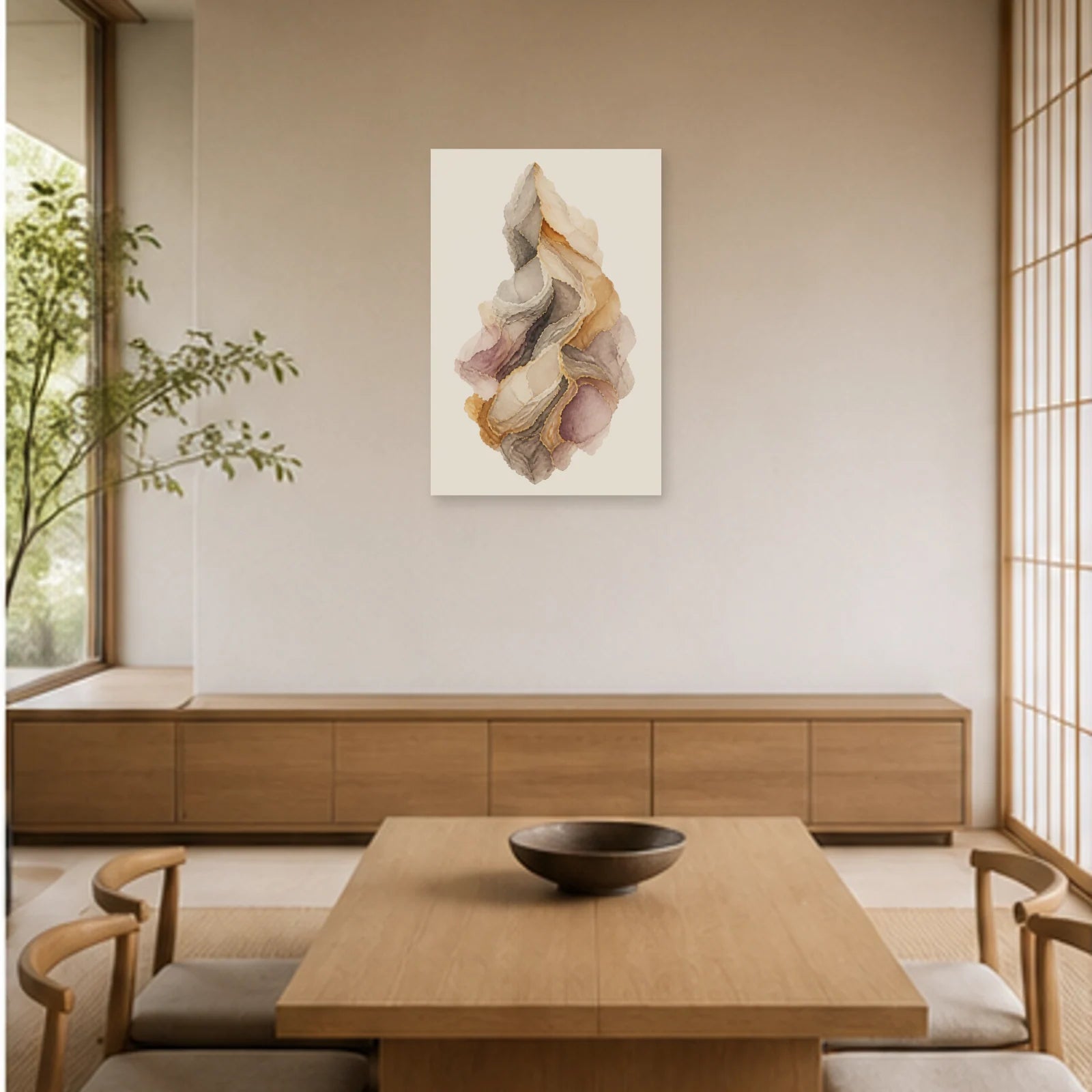 Affiche abstraite - Nuage minéral dans une salle à manger - Art Virtuoso