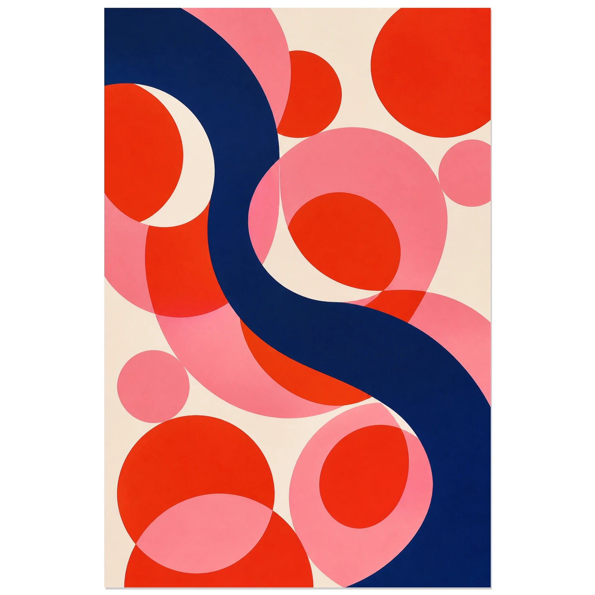 Affiche abstraite - Onde rouge, abstraction organique chromatique verticale, format 30 × 45 cm