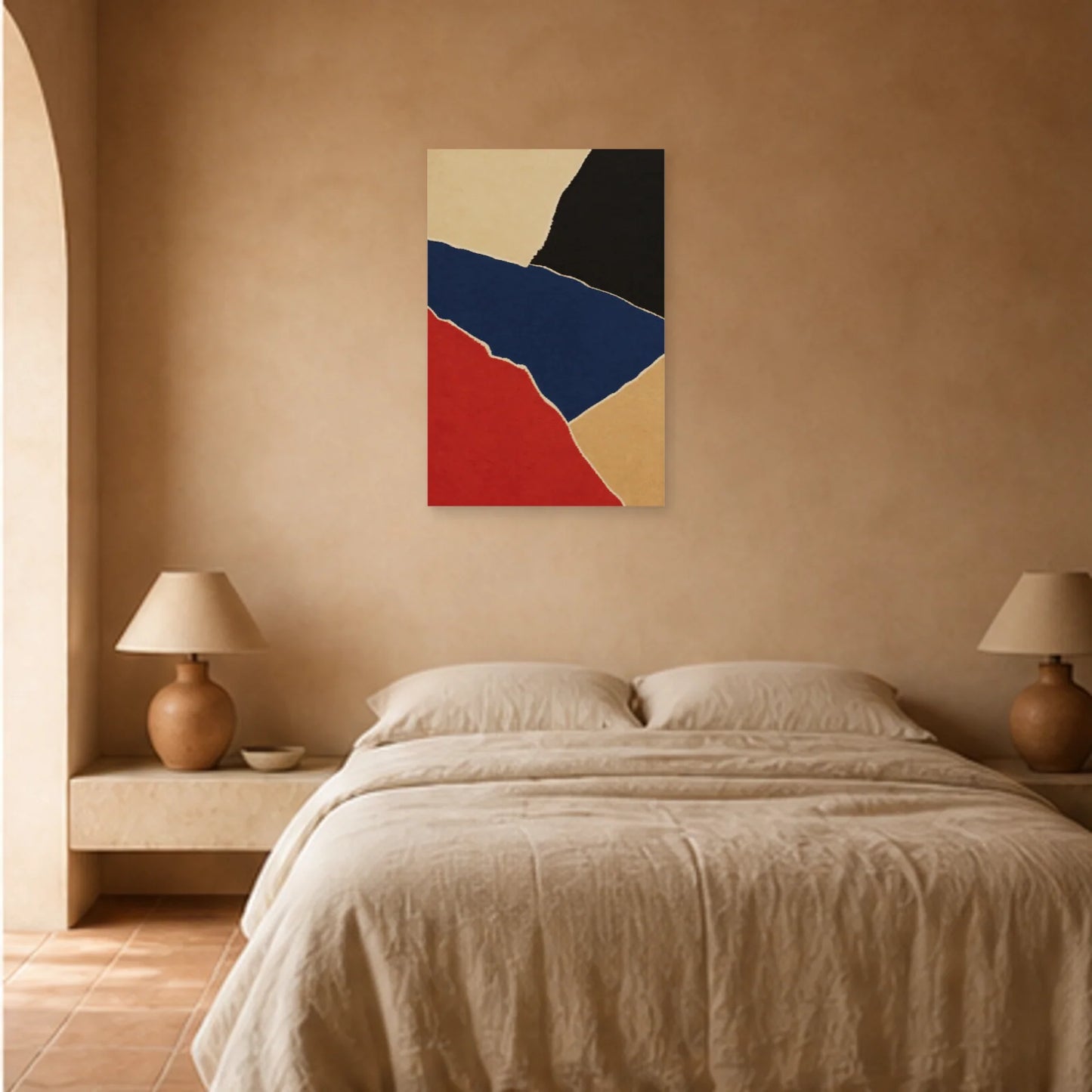 Affiche abstraite - Papiers déchirés dans une chambre - Art Virtuoso