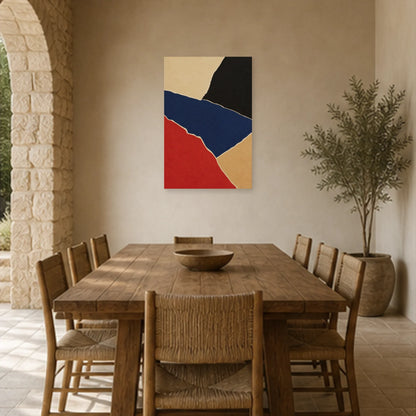 Affiche abstraite - Papiers déchirés dans une salle à manger - Art Virtuoso