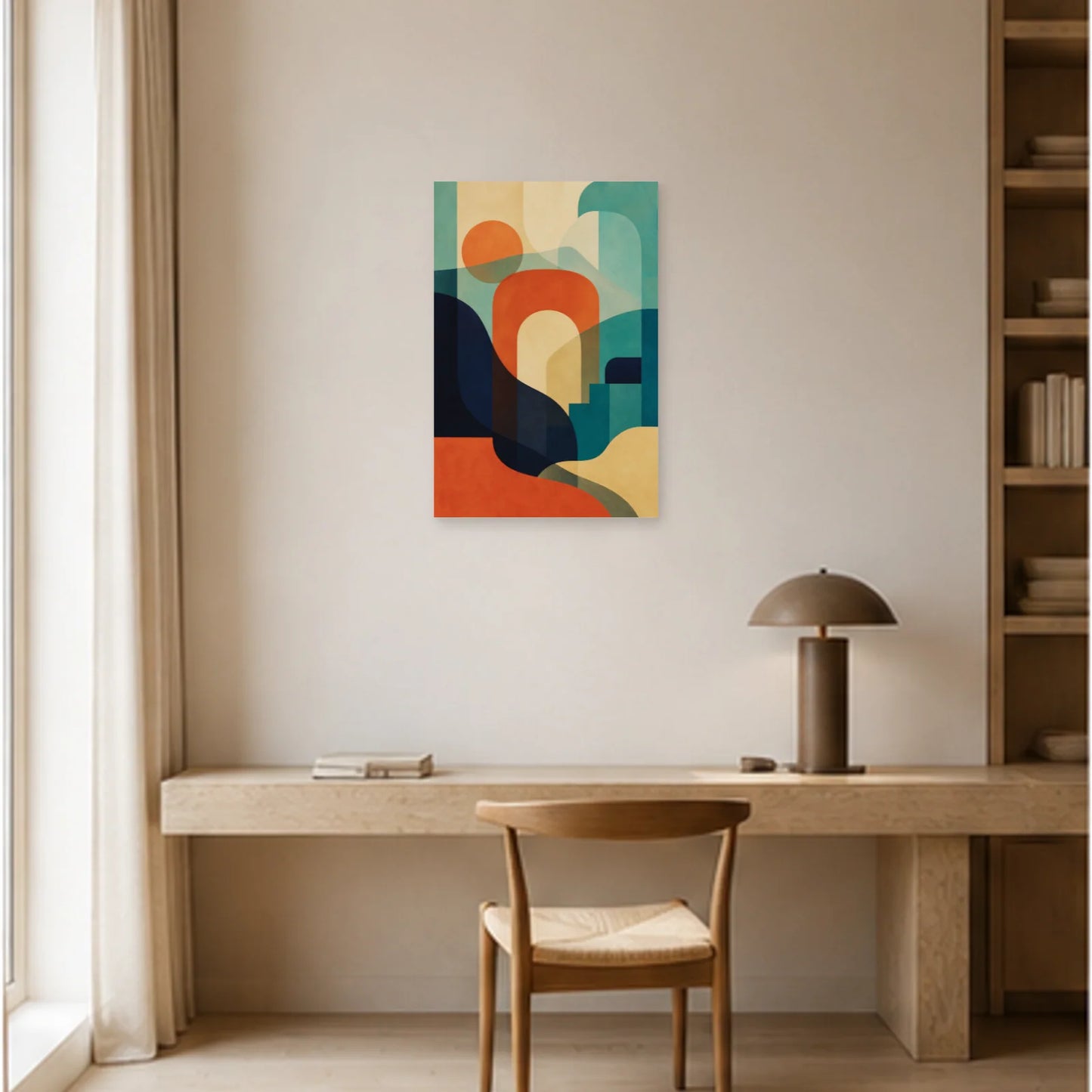 Affiche abstraite - Plans superposés dans un bureau - Art Virtuoso