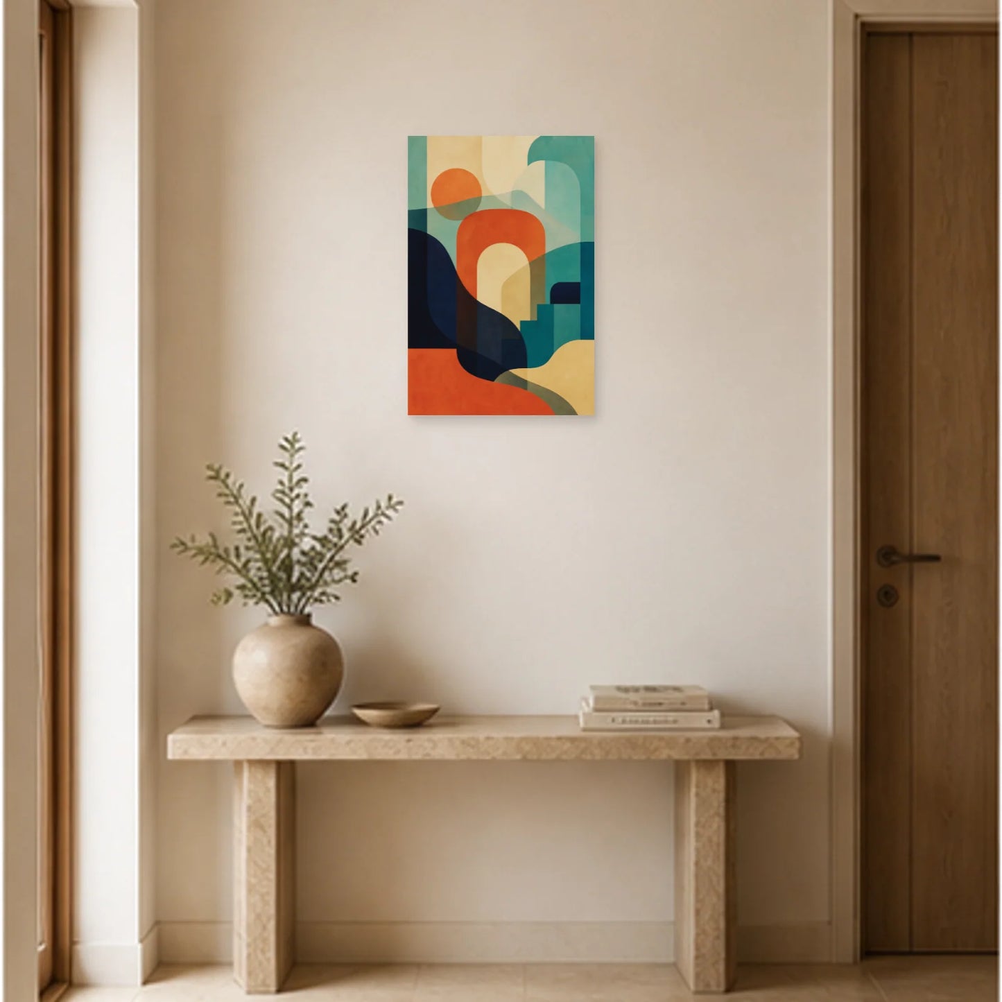 Affiche abstraite - Plans superposés dans une entrée ou un couloir - Art Virtuoso